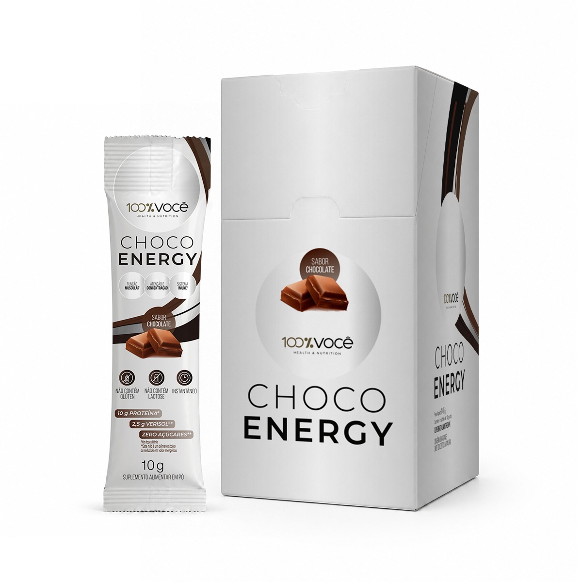 CHOCO ENERGY CHOCOLATE - DISPLAY COM 14 SACHÊS DE 10G